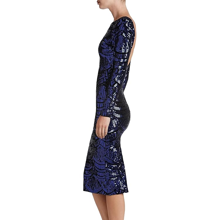 Women's Emery Long Sleeve Stretch Sequin Midi Sheath